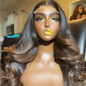 Luxurious Raw Viet Brown Ombre HD Lace Wig